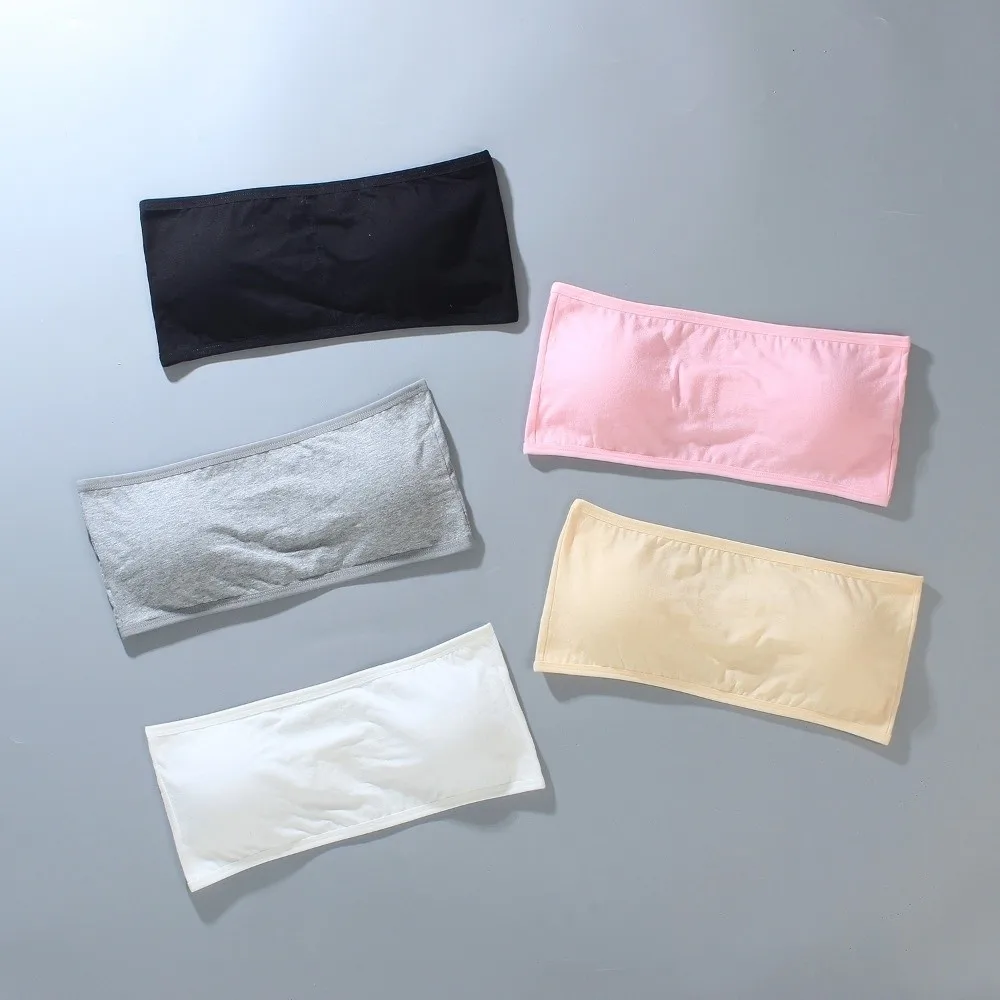 

Хлопковый детский бюстгальтер без бретелек с пряжкой, дышащий жилет, развивающие бюстгальтеры для девочек, повседневное нижнее белье, детские топы-трубы