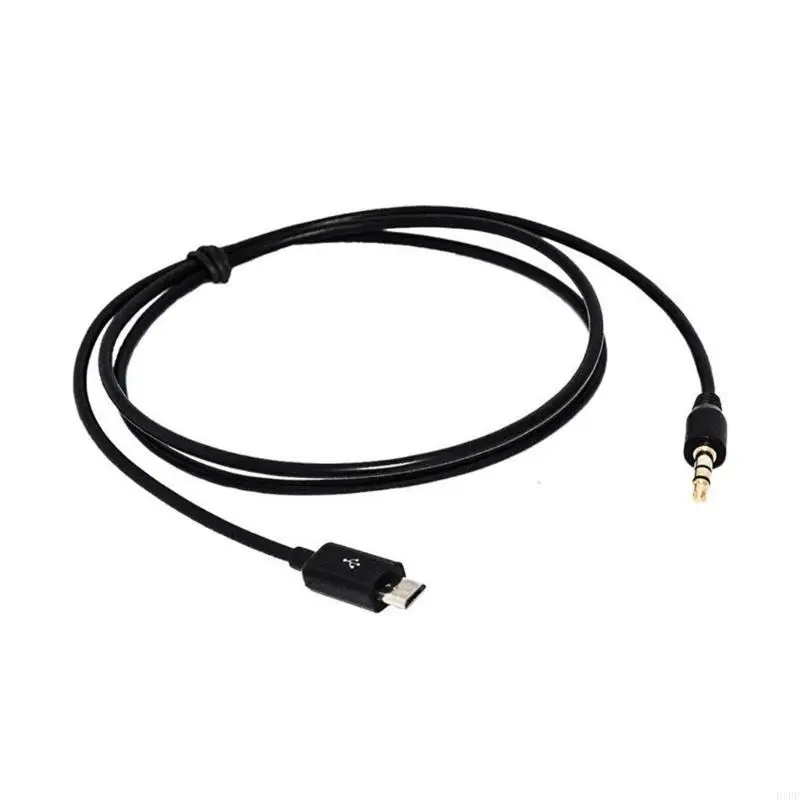 E1PF Micros USB to 3.5mm Audios Cable Car Auxs Cord for S4i9500 S5i9600 NOTE2 N7100 NOTE3 N9000 Smartphones 100cm/39.37inch