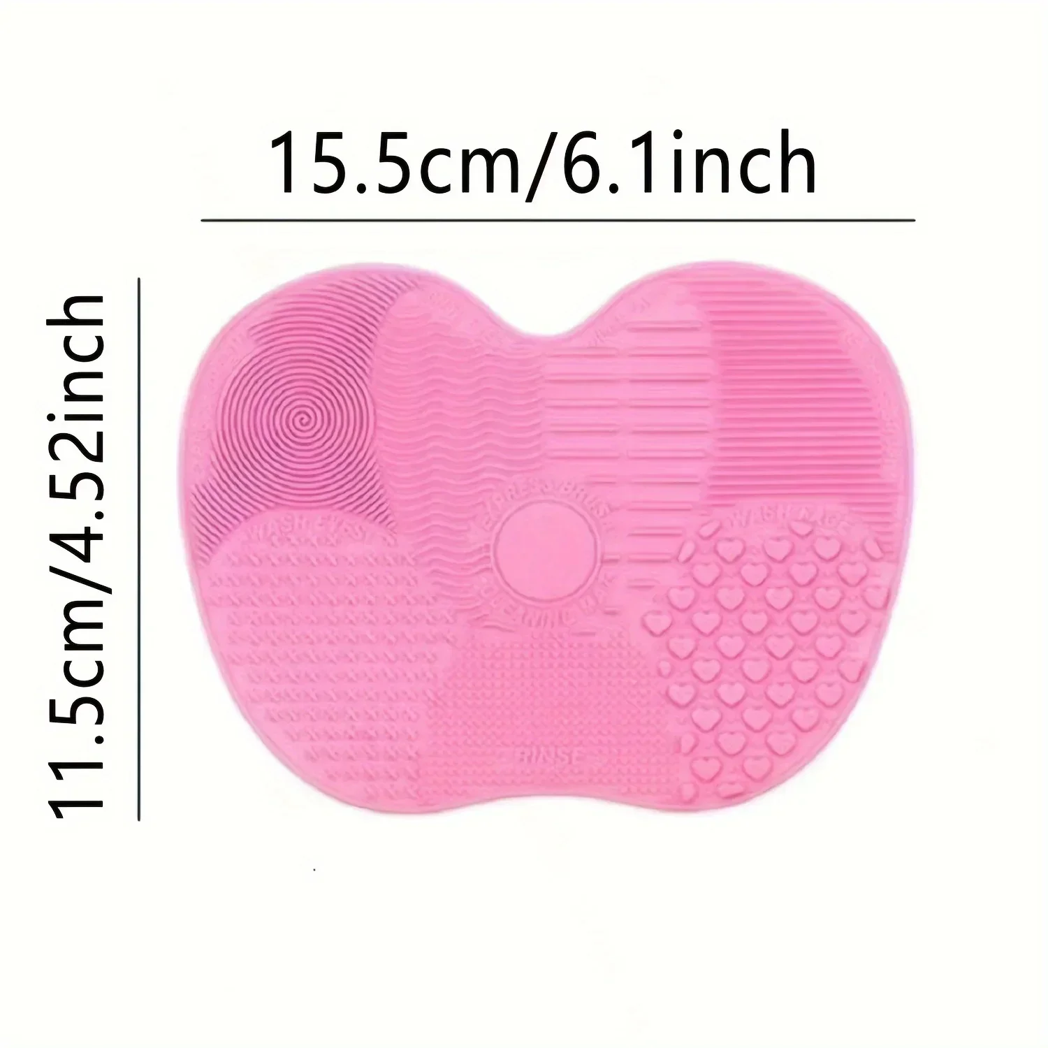 Apple-Shaped Silicone Scrub Pad with Suction Cup - Multicolor Makeup Brush Cleaner Mat,Formaldehyde-Free,Portable Beauty Tool