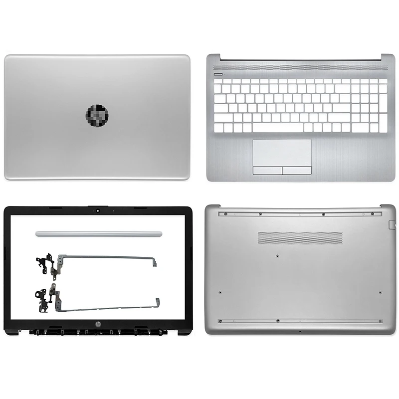 

New For HP 15-DA 15-DB 255 G7 250 G7 Top Back Case Laptop LCD Back Cover Front Bezel Hinges Palmrest Bottom Case Silver