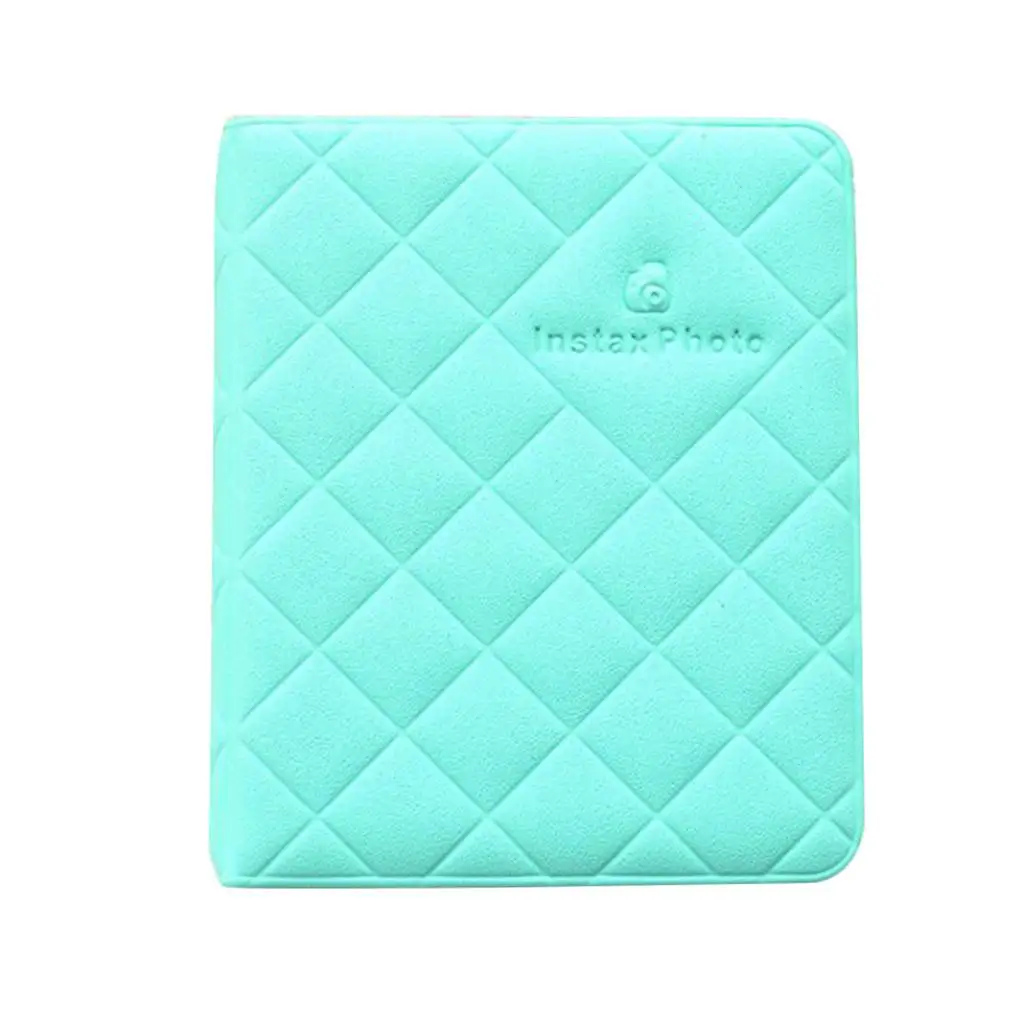 

3 Inch Photo Album Rhomboid Pattern PU Leather Cover Insert Type Credit Debit Cards Holder Bag