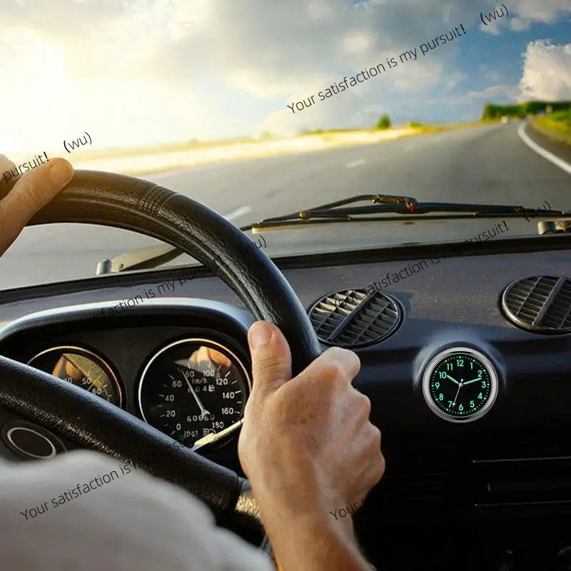 Car mini quartz clock, luminous car dashboard watch, small pointer clock, paste type