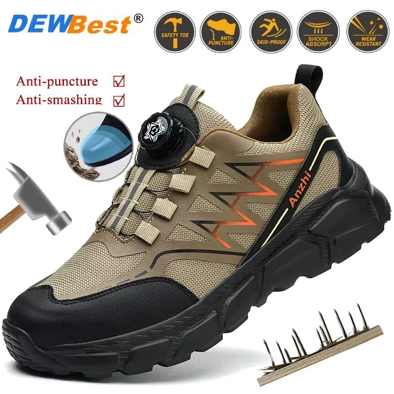 أحذية عمل رجالية مضادة للتحطيم ومضادة للثقب برأس فولاذي خفيفة الوزن ونعل ناعم أحذية عمل من الفولاذ للبيع المباشر من المصنع