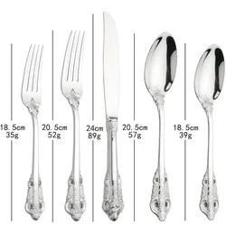 6People Silverw Tableware Sets Stainless Steel Cutlery Set Knife Dessert Fork Tea Spoon Dinnerware Party Kitchen Dinner