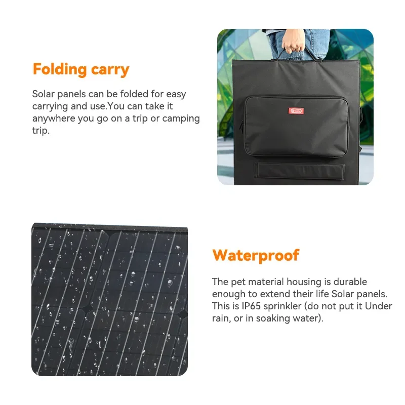 FF Flashfish 200W 18V Portable Solar Panel QC3.0 18W Type-C 60W Foldable Solar Cell Battery Charger Outdoor for Power Station