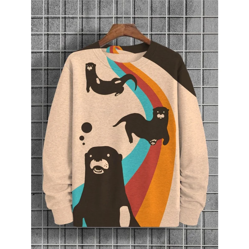 3D Animal Pattern Element Men's Clothing O-neck Comfortable Breathable Trend Clothing Retro Styl Formal Wear S-2XL Large Size