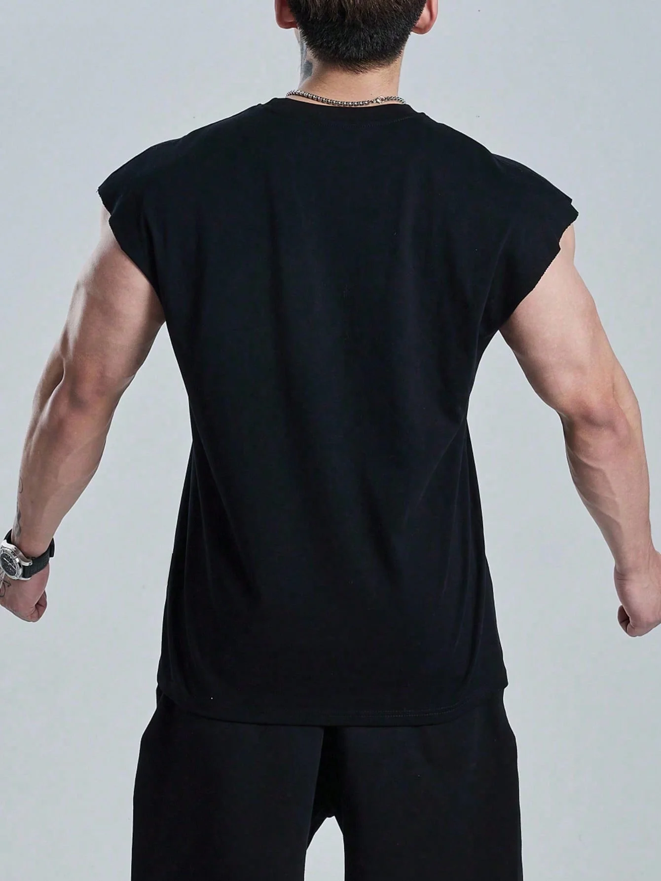 Men's Gothic Print Sleeveless T-Shirt Oversized Breathable Spring Summer Workout Tee for Gym Fitness Streetwear - Image 4