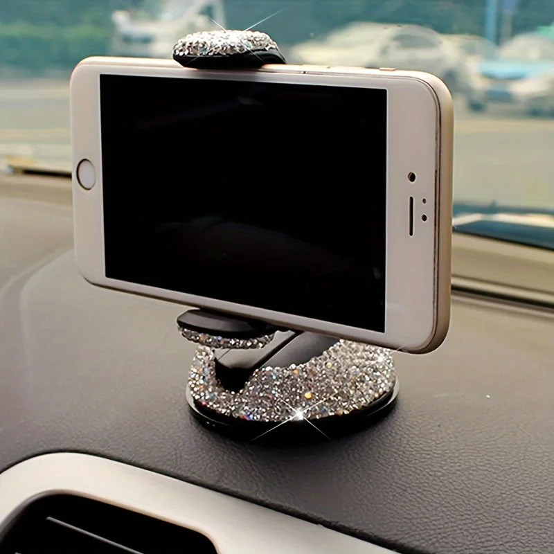 1pc carro montado diamante incrustado ventosa suporte do telefone suporte de navegação saída de ar diamante incrustado ventosa suporte do telefone