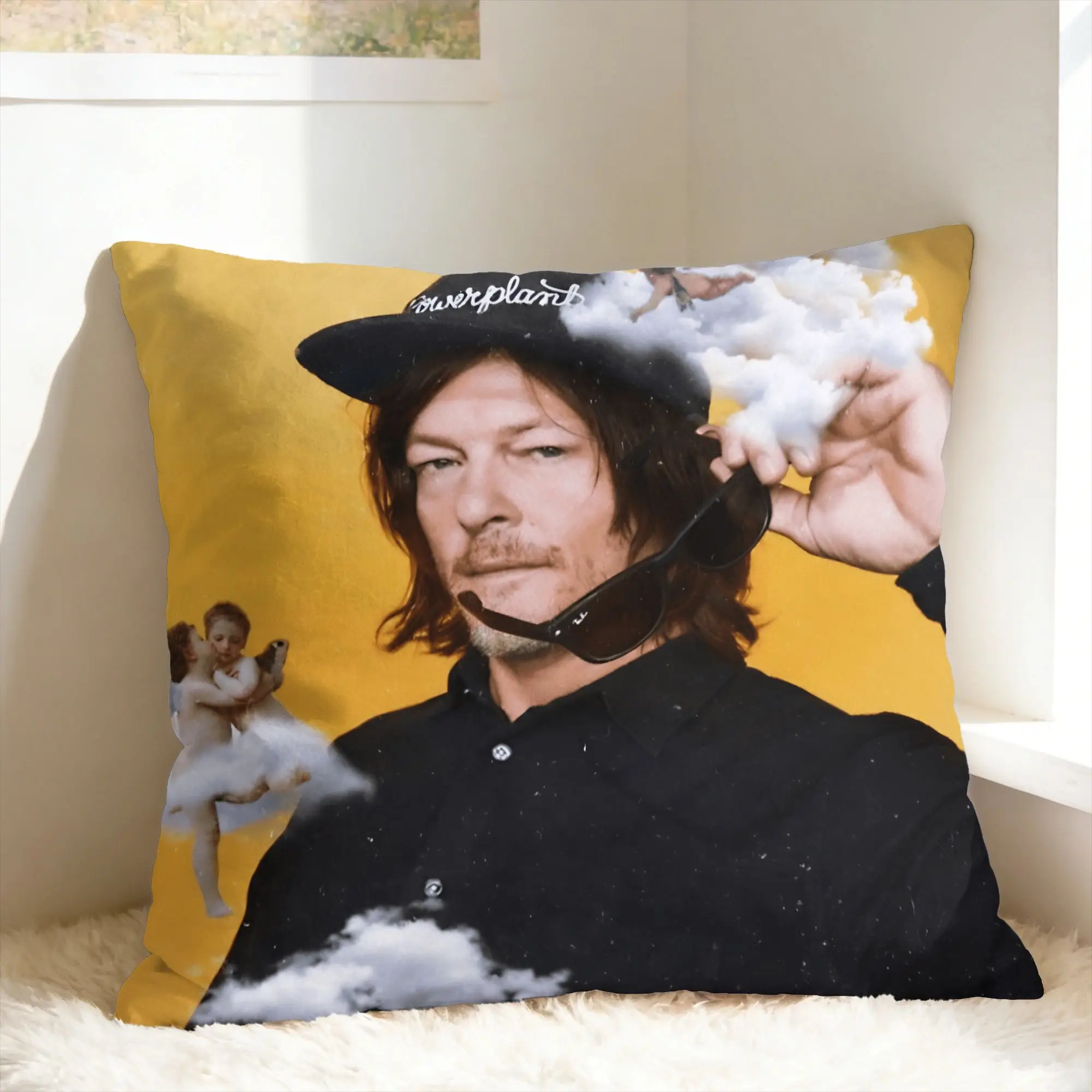Norman Reedus W-Walking D-Dead American Celebrity Pillowcases  Novelty Pillow Case For Sofa Home Decor Soft Pillow Cover