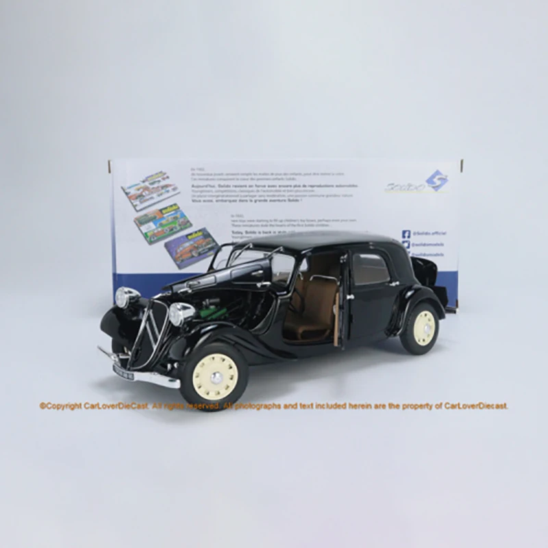 

Diecast Solido 1:18 Scale Double Door Citroen Traction Simulation Alloy Car Model Collectible Toy Gift Souvenir Display