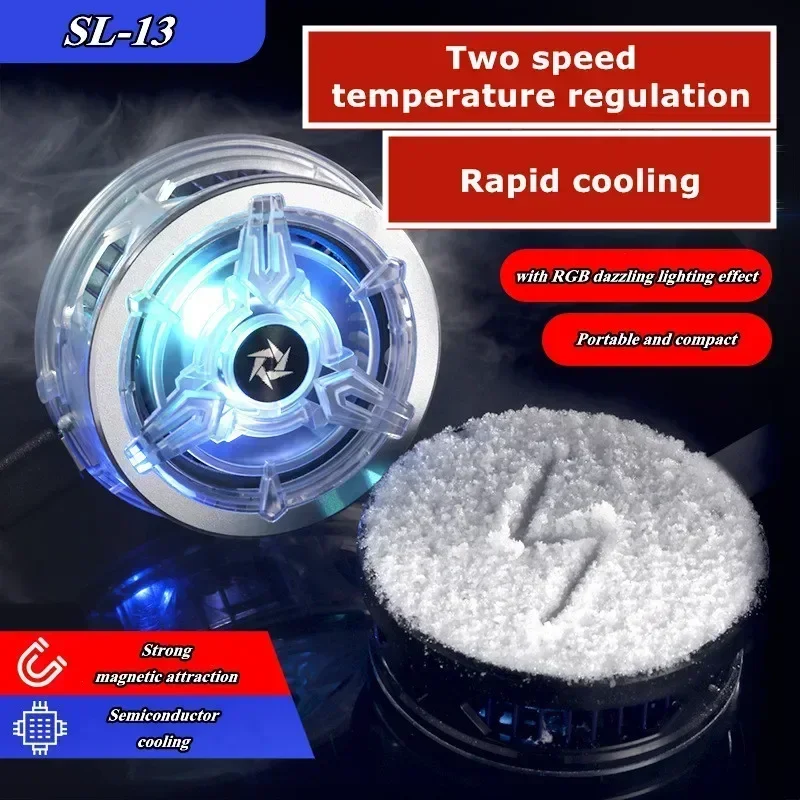 SL13 Portable Mini Ventilador Para Celular Type-c System Semiconductor Cooling Fan Radiator for PUBG Game Cooler for IOS Android