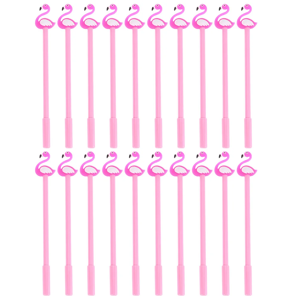 

20 Pcs Flamingo Gel Pen Kids Gift Sign Plastic Pens Writing Miss Student Stationery Fine Tip