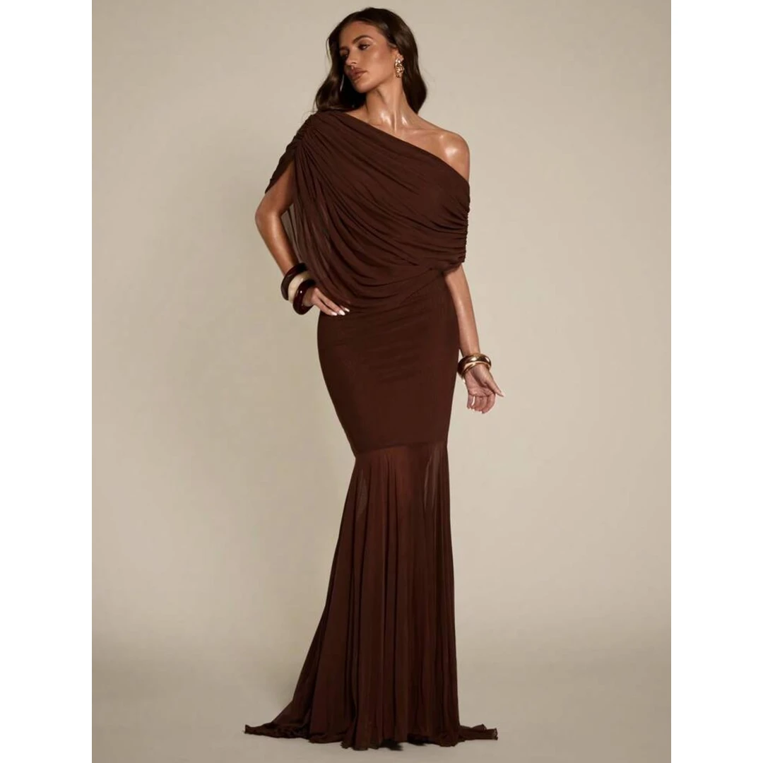 

Aura Fishtail Skirt Luxury Elegant Party Dresses for Wedding Woman Custom Made Card Shoulder Asymmetrical Best Selling Dresses