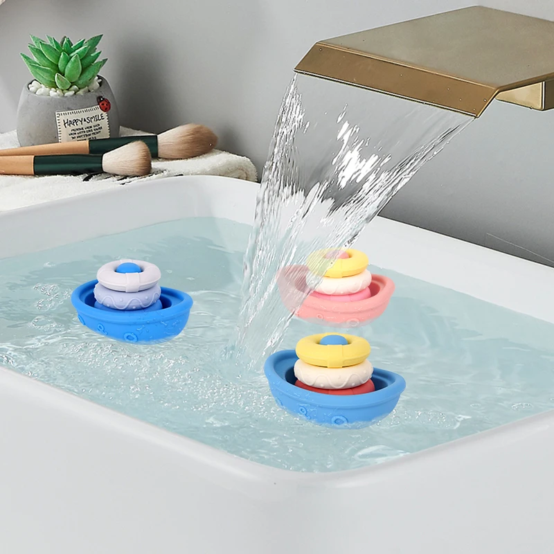 TYRY.HU لينة سيليكون العائمة ألعاب مياه حوض الاستحمام ألعاب الحمام ألعاب الأطفال قارب حمام لعب للبنين والبنات الصغار الاطفال الهدايا