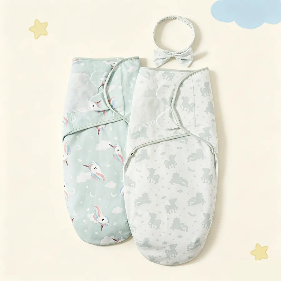 3pcs  Soft & Skin-Friendly Baby Swaddle Set