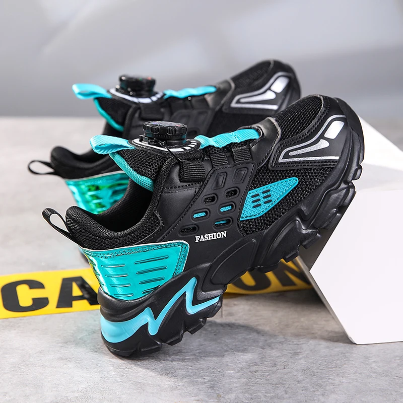 Four Season Children's Sneakers Kids Fashion Boys Non-slip Casual Shoes Outdoor Mesh Breathable Student Walking Running Sneaker