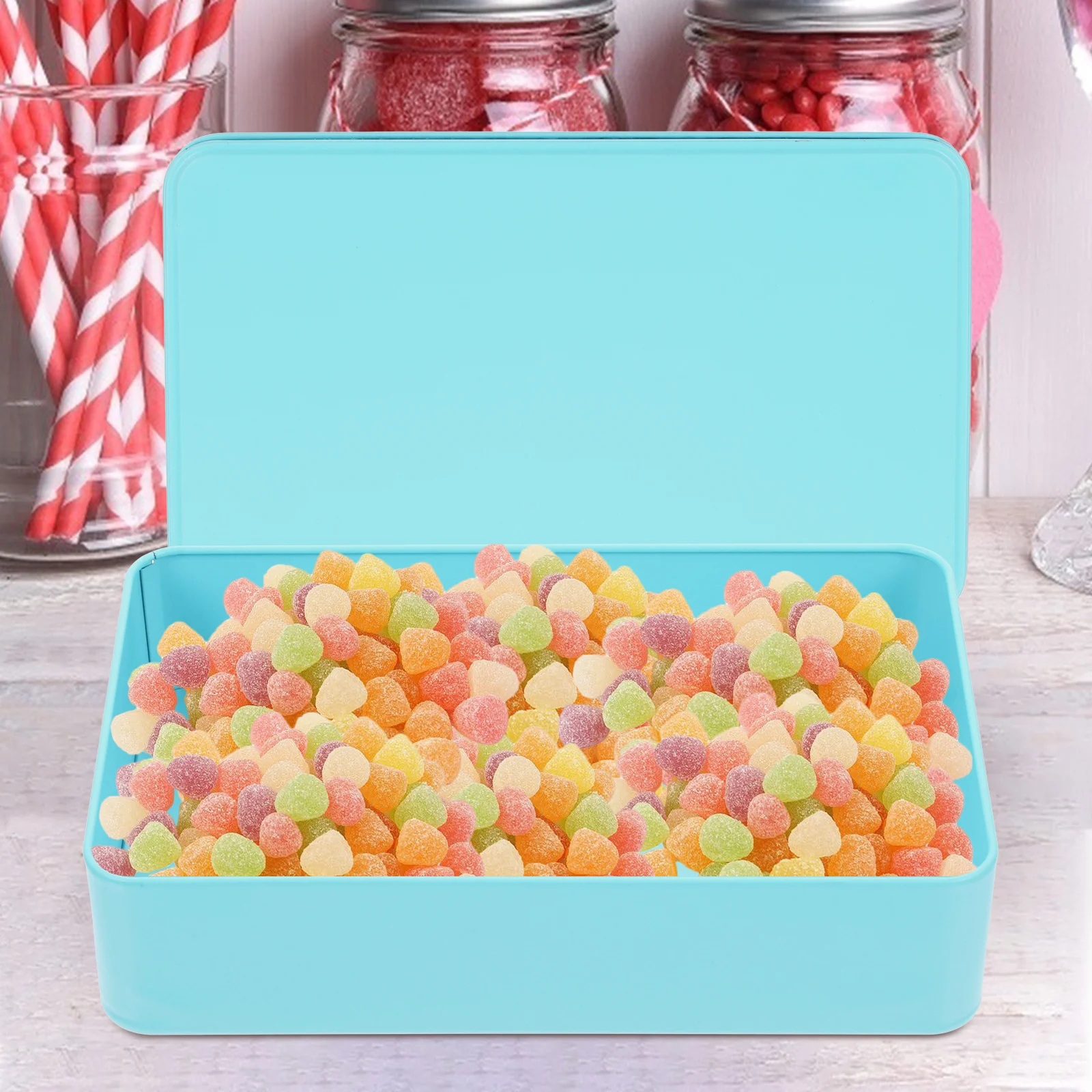

Geocache Containers Storage Box Boxes Decorative with Lids Plate Sky-blue Candy Tins
