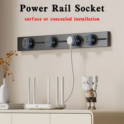 Rail Socket,UK EU US UN Standard Round Romovable Adapter Plug Home Kitchen Meeting Wall Mounted/embedded Track Outlet With Usb