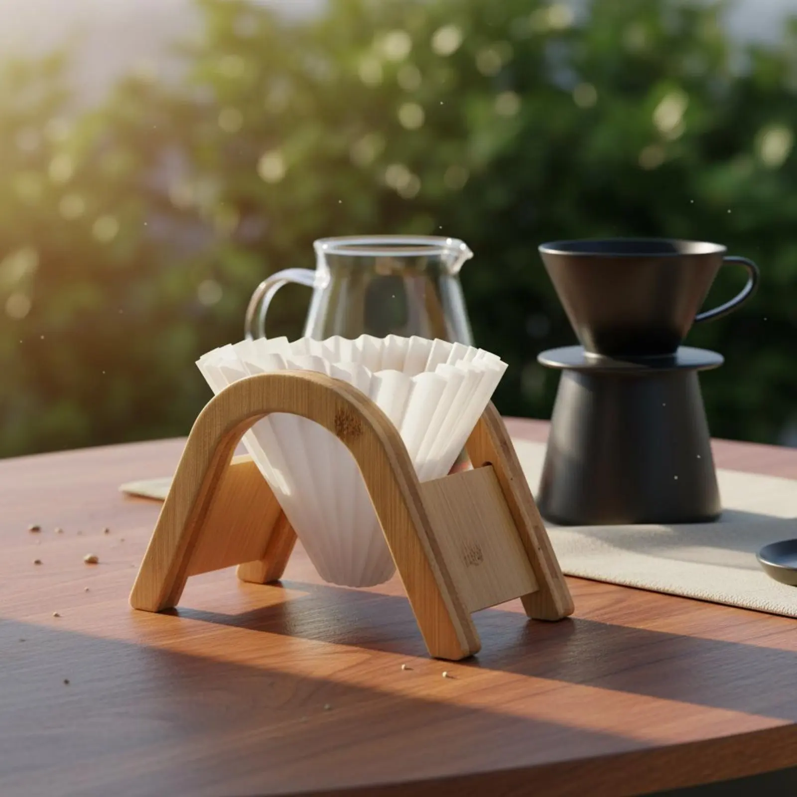 

V-Shape Coffee Strainer Holder Minimalist Design Pour over Strainer Holder Coffee Paper Storage Rack Sleek Polished Finish