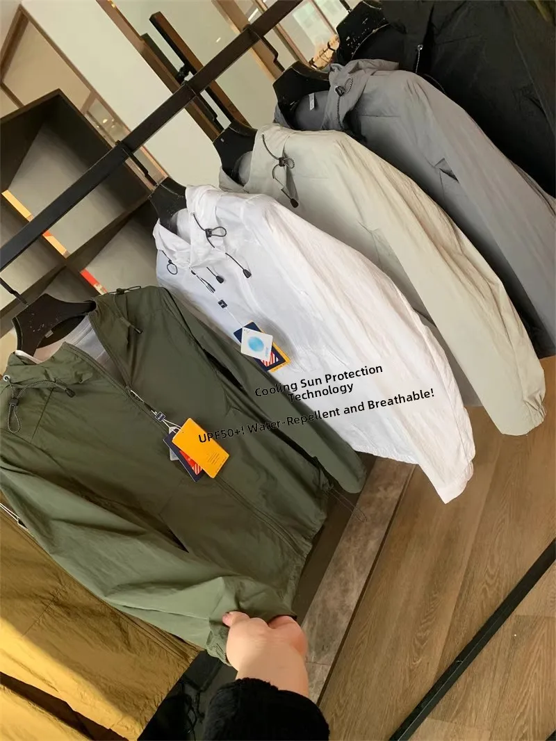 

Легкая дышащая солнцезащитная одежда для кожи синего цвета UPF50, ощущение прохлады на открытом воздухе, пара Sle Faionable из полиэфирного волокна