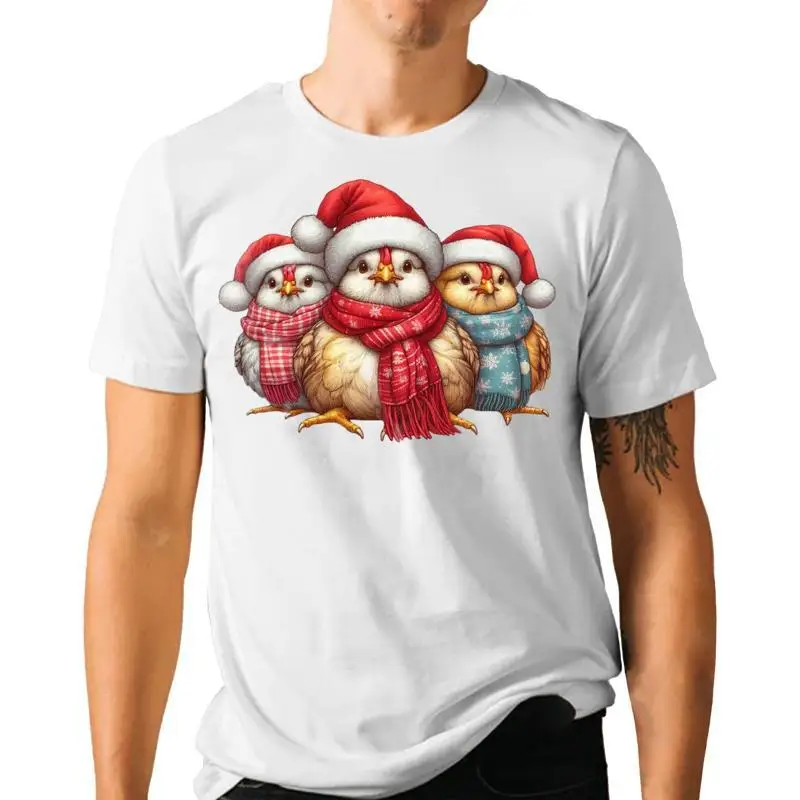 Christmas Chickens Funny T Shirt Animal Lovers Farmer Xmas Holiday