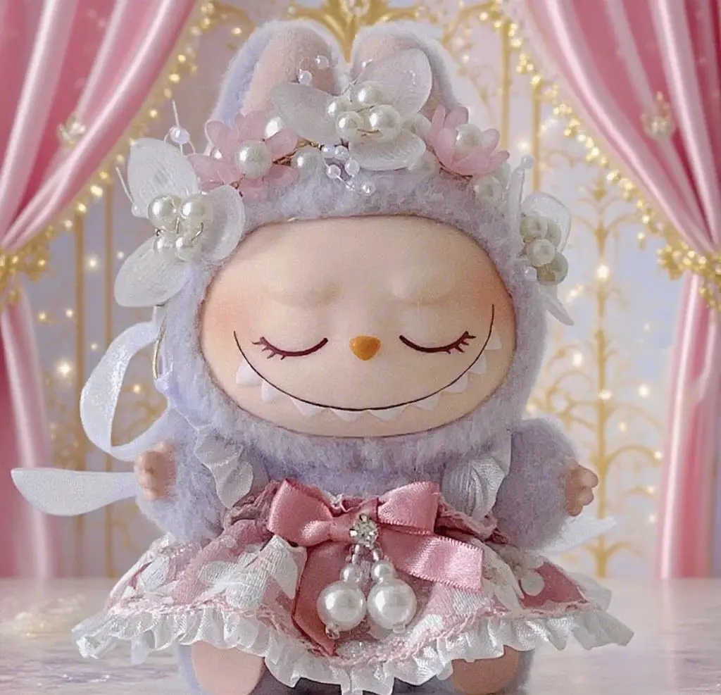 Für 17 cm Labubu Puppe Luxus Perlen Kleid Anspruchsvolle Outfit Set Elegante Party Tragen Labubu Kleidung Puppe Zubehör Geschenk