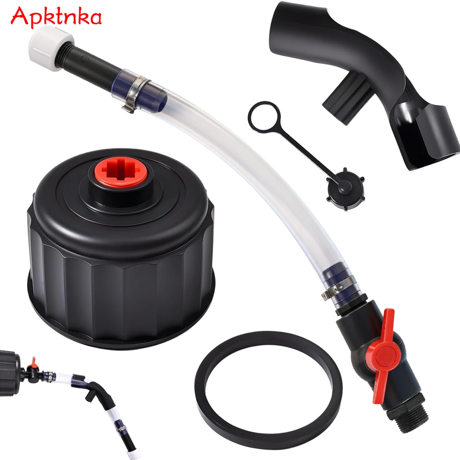 Apktnka 4x 5 Gallon Fuel Jug Kit Gas Can VP Racing Fuel Deluxe Cap Filler Hose 36.5cm 3044 Valve Shut Hose Dirt Bike Accessories