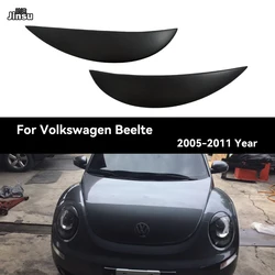 Carbon Fiber Headlight Cover Eyelids for Volkswagen Beetle 2005 - 2011 Matt Black Car Front Lamp Eyebrows Decorative Sticker