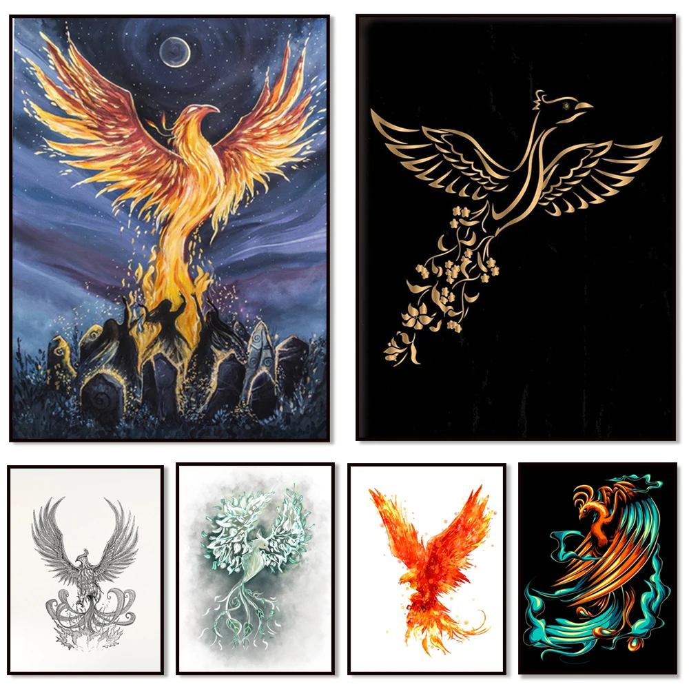 

Fire - Phoenix Watercolor Poster, Phoenix Bird Art Print, Phoenix Illustration, Fantastic Beasts Canvas Print Phoenix Gift Poste