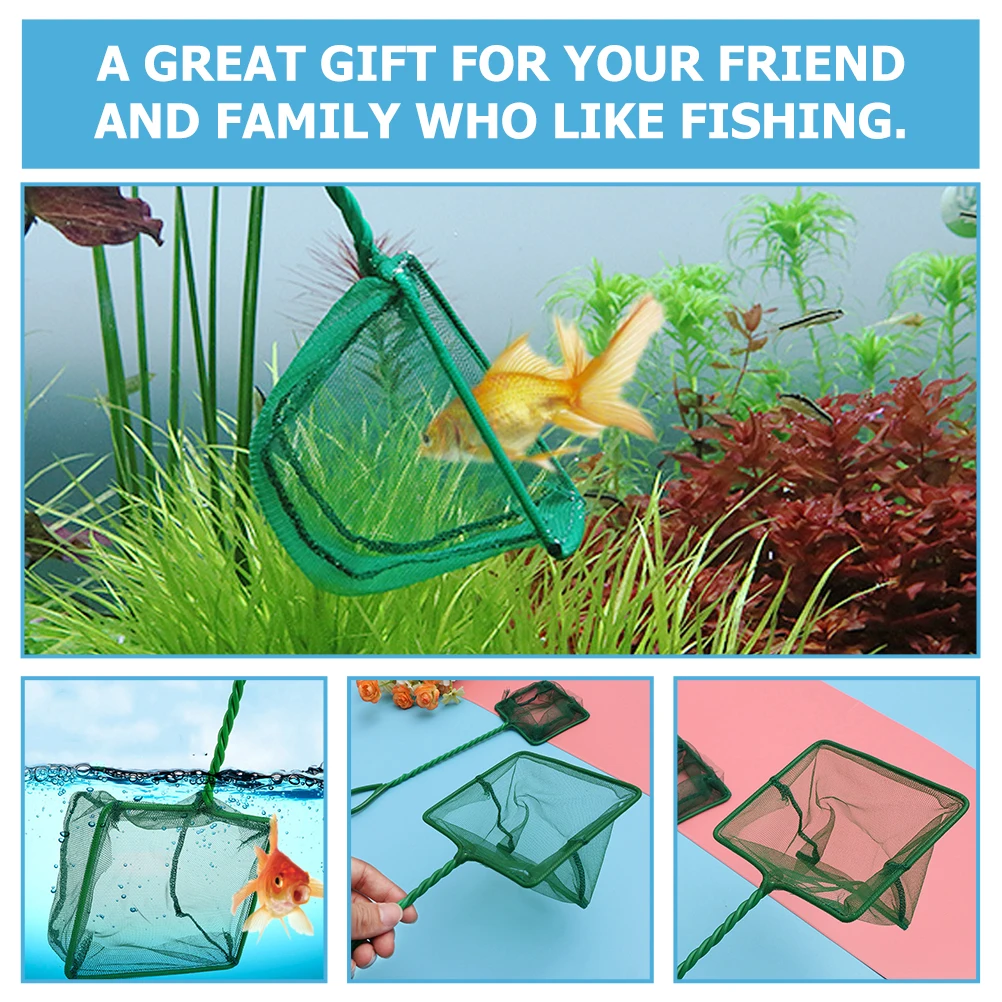 

4 Pcs Fish Net Handheld Fishing Nets Tank Swimming Pool Mesh Tool