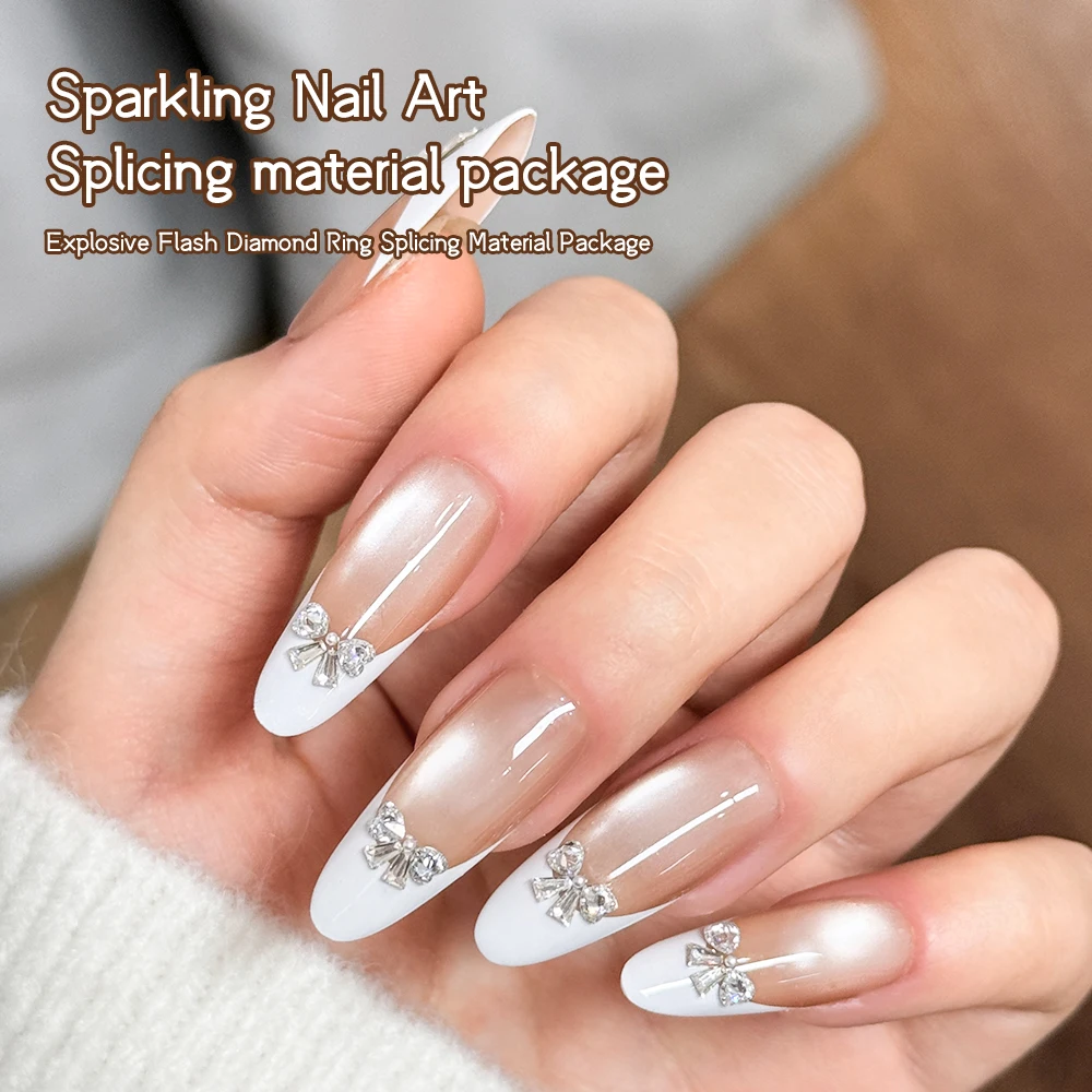 Kaniu Sparkling Nail Art Bow Tie Splicing Material Package Super Flash Butterfly Knot Diamond Splicing Nail Manicure Accessories