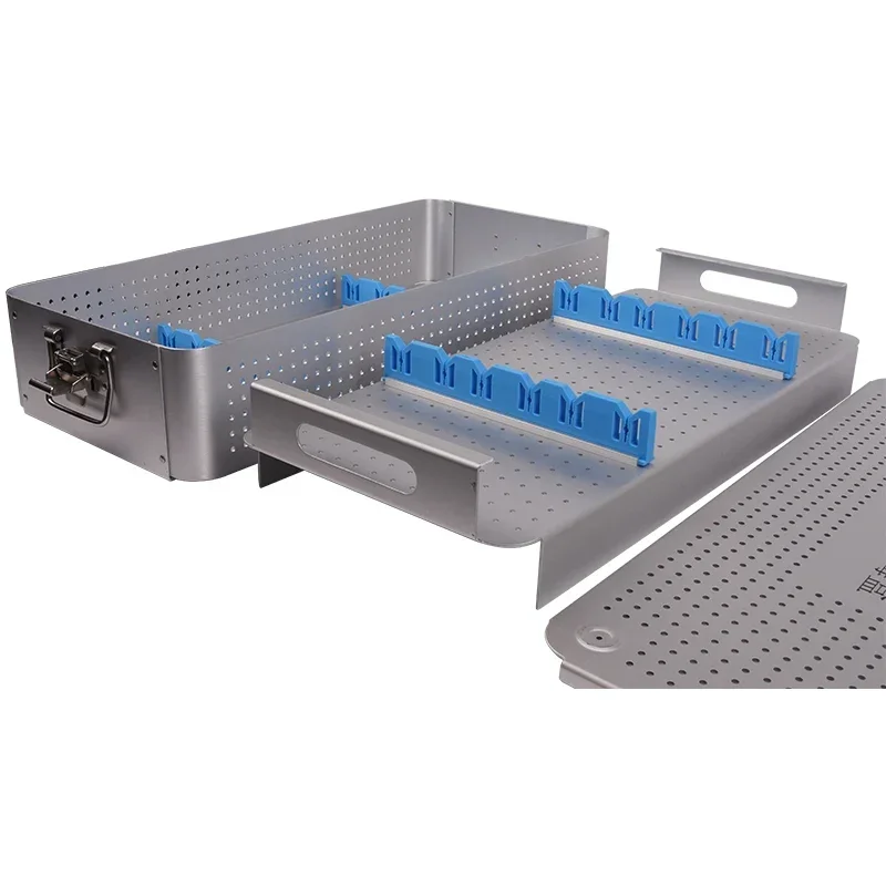 Aluminum Alloy Surgical Laparoscopic Laparoscope Instrument Tray Sterilization Box