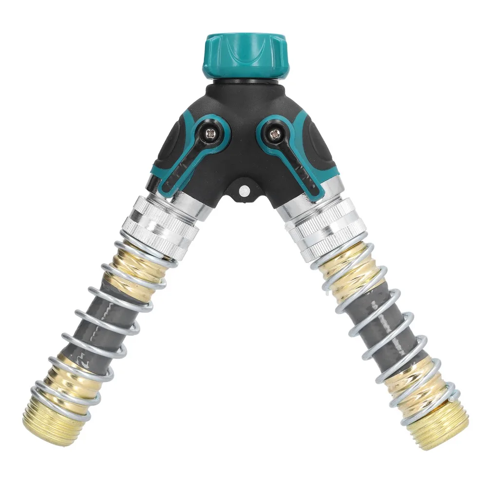 Zinc Alloy,ABS Hose Connector Y Shape 2 Way Hose Splitter with Extended Nozzle Gasket Included Garden Hose Connectors
