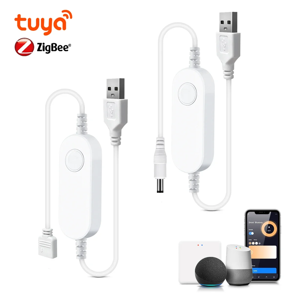 

Светодиодный контроллер Zigbee 3.0 USB 5 В для одного цвета/RGB светодиодного светильника Требуется шлюз Zigbee Поддержка голоса приложений Alexa Google Home