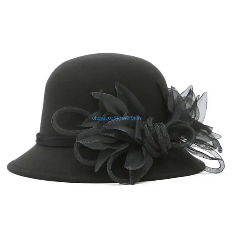 P88B قبعة الرامي الغربية مع تول زهرة تكدرت البتلة شاي بالأعشاب المزهرة حفلة مفاجأة متعددة الاستخدامات هدية للزوجة الأم العمة #4