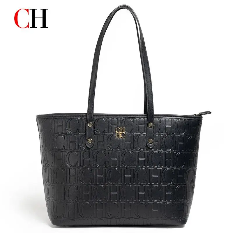 

CH 2026 New Embossed Tote Bag Set 2Pcs Large Capacity Shoulder Bag with Pouch Luxury Designer Handbag for Women