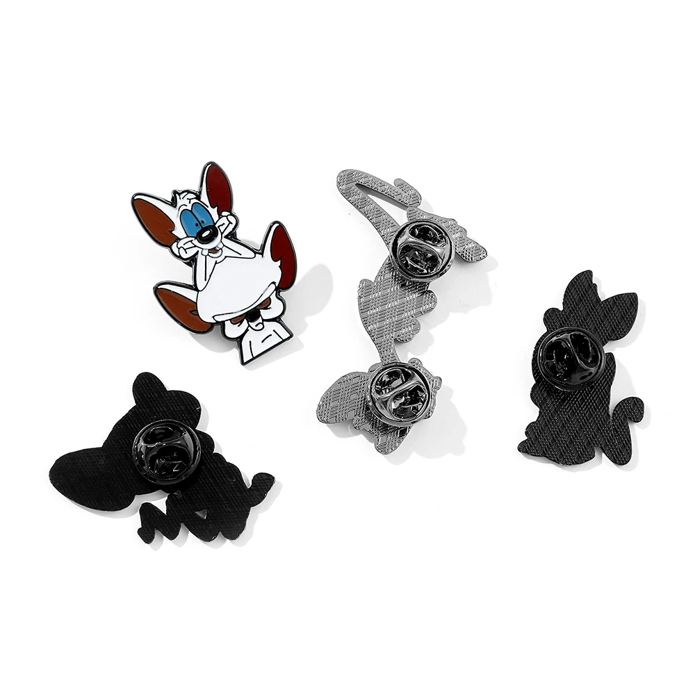 لطيف الأبيض ماوس دبابيس المينا دبابيس Kawaii الحيوان بروش لحقيبة الظهر الملابس شارة اكسسوارات للأطفال هدايا عيد ميلاد مجوهرات