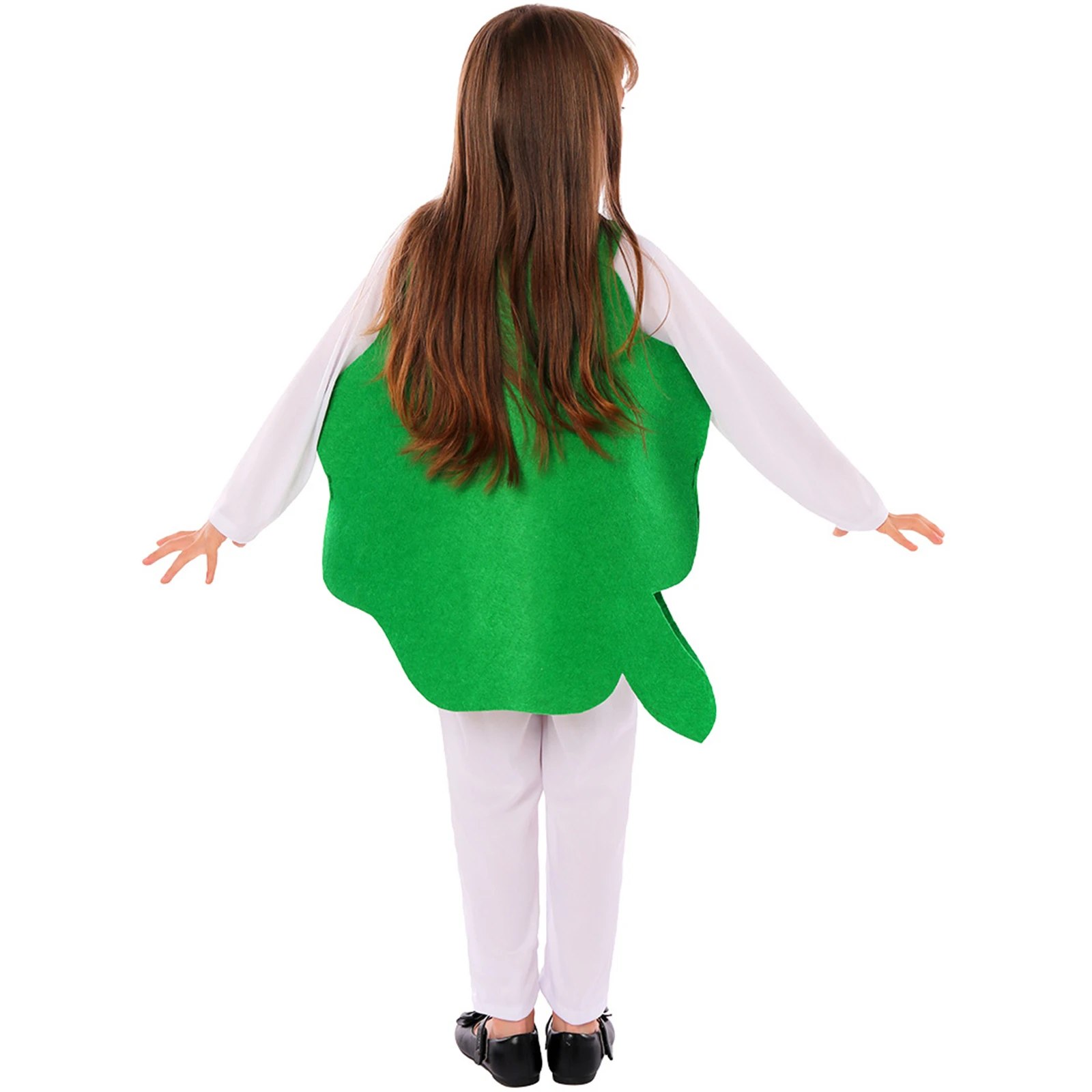 Костюм для девочек, пальто с четырьмя листами клевера, детские костюмы ирландского эльфа на День Святого Патрика, праздничные костюмы