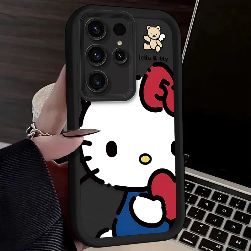 Custodia per telefono simpatico cartone animato Hello Kitty per Samsung Galaxy S24 S25 S23 Ultra S22 S21 Plus FE A36 A56 A26 A16 A06 A15 A25 A35 A55 5G