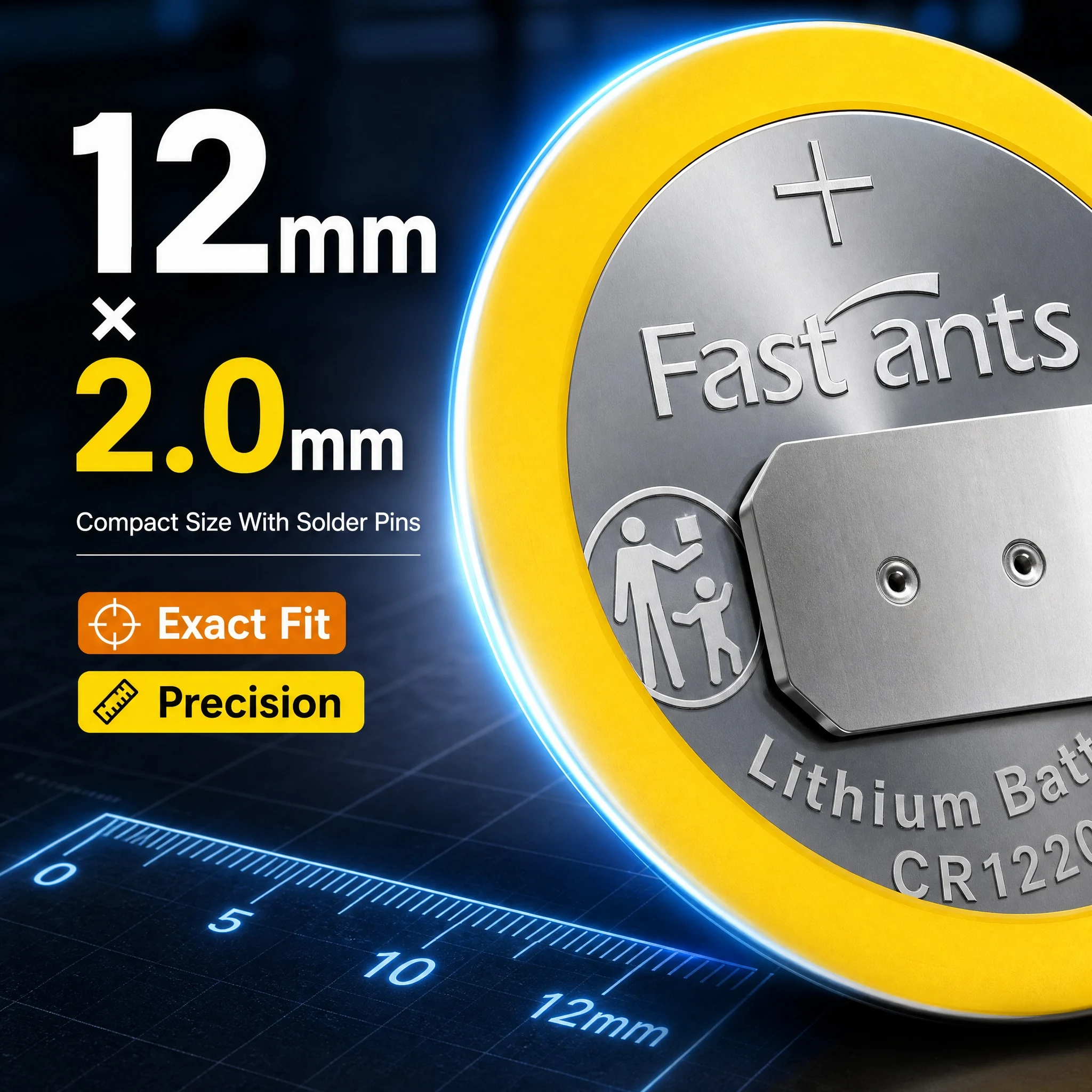 5Pcs CR1220 3V Button Cell With Welding Tabs Lithium Battery For Computer Motherboard RTC Watch Car Security Alarm Equipment