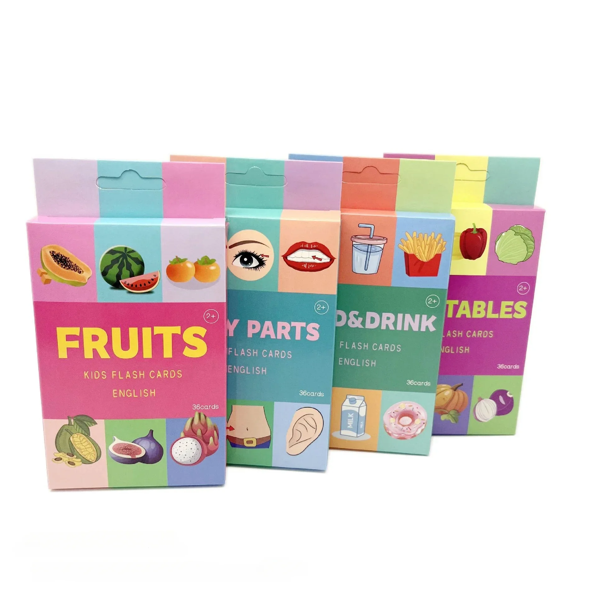 8Types of Early Education Children's Food Vegetables Fruits English Learning Cards Teaching Flash Cards Book for Kids Montessori