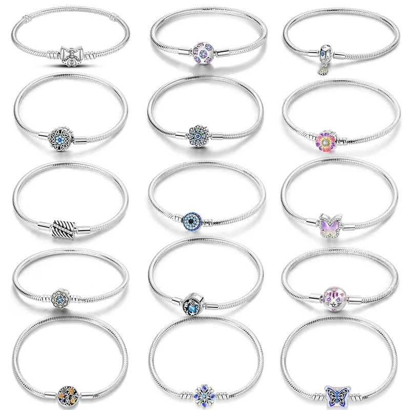 

3. Bracelet Silver 925 Original Cute Cat Luminous Butterfly Tree of Life Bracelets Fit DIY Charms Beads Jewelry Gift Making