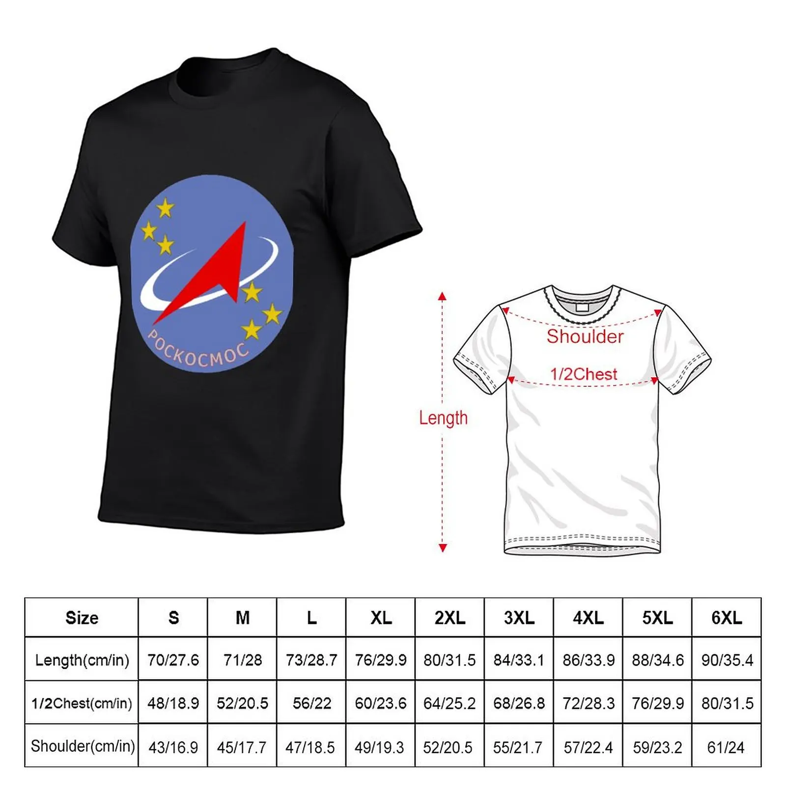 Roscosmos Flight Suit Patch T-Shirt sublime blue archive plus sizes vintage clothes mens t shirts