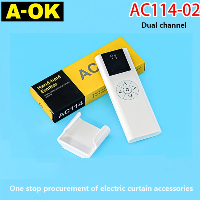 Smart Home A-OK Opening and Closing Curtain Roller Shutter AC114-02 Dual Channel Remote Control