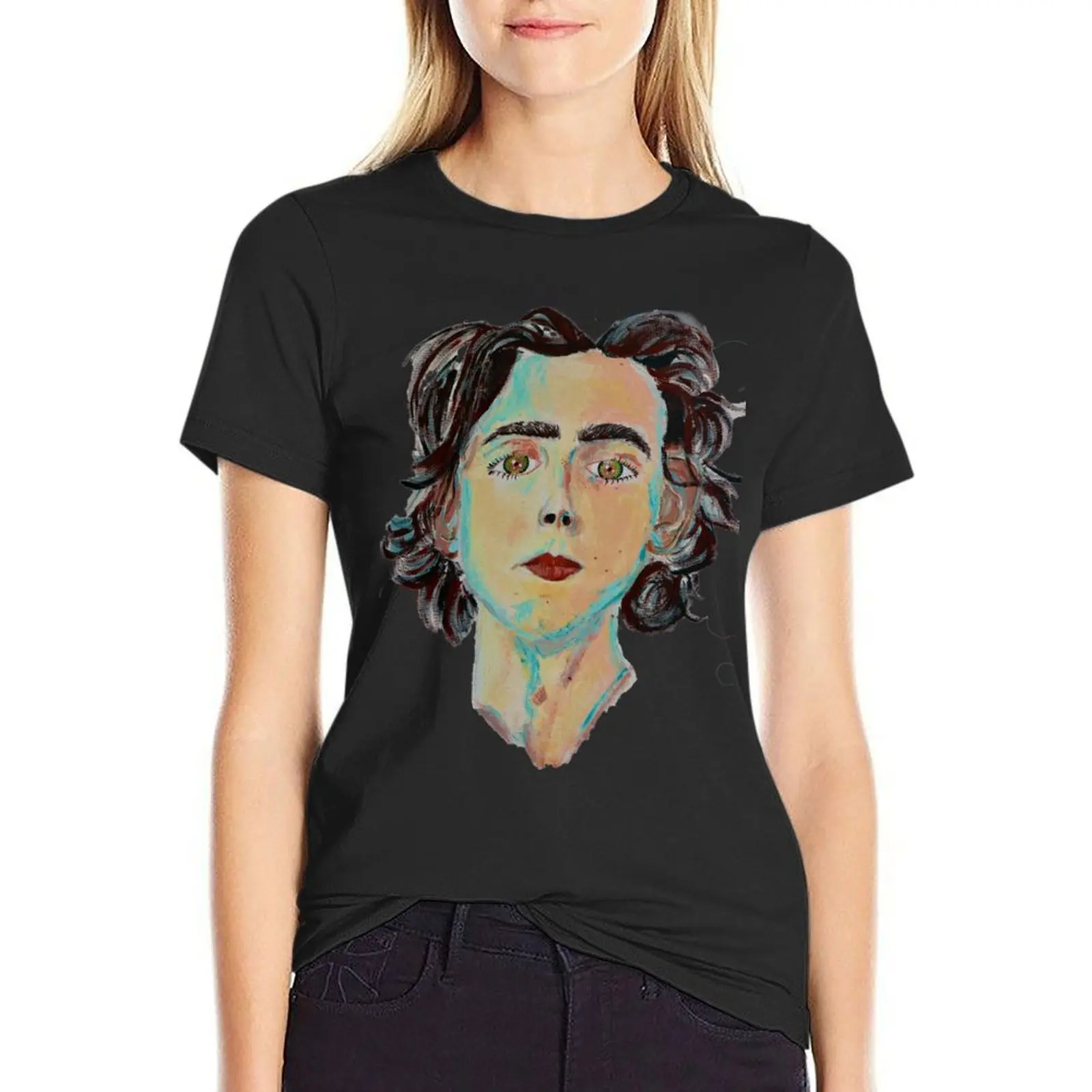 Timothee Chalamet T-Shirt blanks summer clothes vintage clothes funny white t shirts for Women