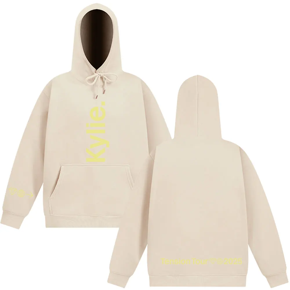 جولة التوتر 2025 هوديس كايلي مينوغ المغني طباعة البلوز النساء الرجال الملابس فضفاضة الشتاء هوديي الصوف الهيب هوب البلوفرات