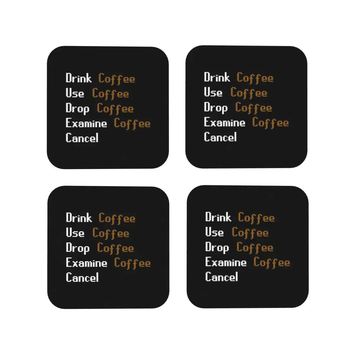 Runescape Mug Coasters Kitchen Placemats Non-slip Insulation Cup Coffee Mats For Decor Home Tableware Pads Set of 4