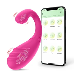 Vibratori doppi vaginali controllati da APP G-Spot massaggiatore per uova vibrante anale stimolatore indossabile giocattoli sessuali per adulti per coppie di donne