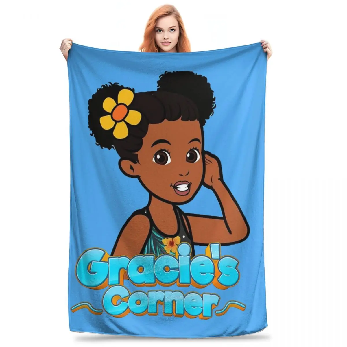 Gracies Family Corner Cute Phonic's Song Blankets Flannel Sofa Throw Blankets For Couch Bedding Outdoor Throws Bedspread Quilt