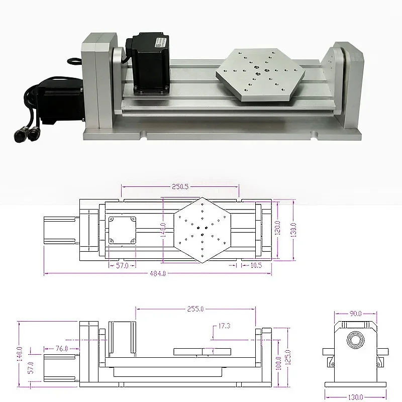 CNC 5 Axis Plate Type Rotary Axis for CNC Router Engraving Milling Machine